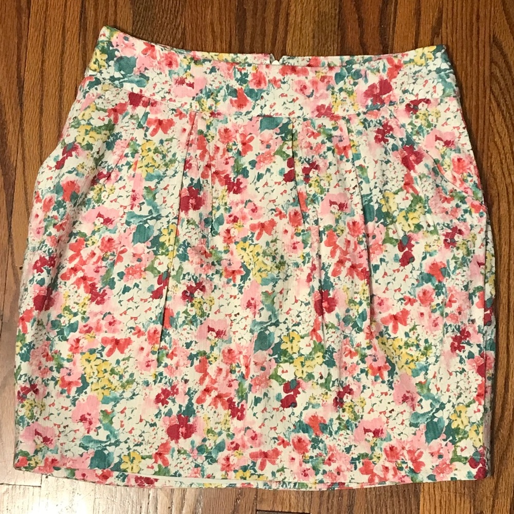 Forever 21 floral cotton flare skirt M - Picture 1 of 12